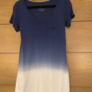 Firth Tie Dye Fade V-neck Tee, Size XS